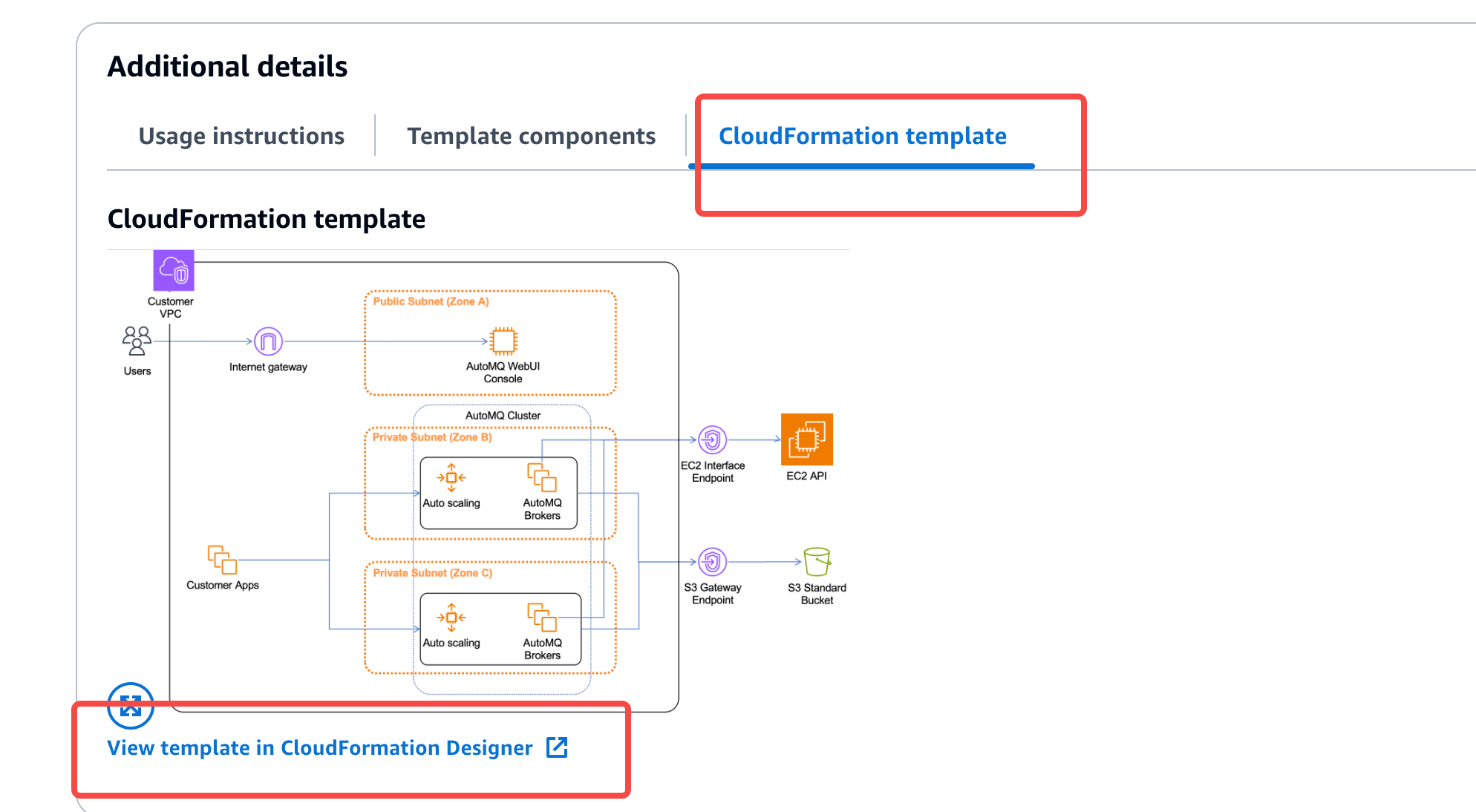Download the CloudFormation Template to S3.